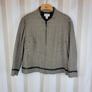 Pendleton‎ 100% Virgin Wool Houndstooth Jacket Black White Size 22W